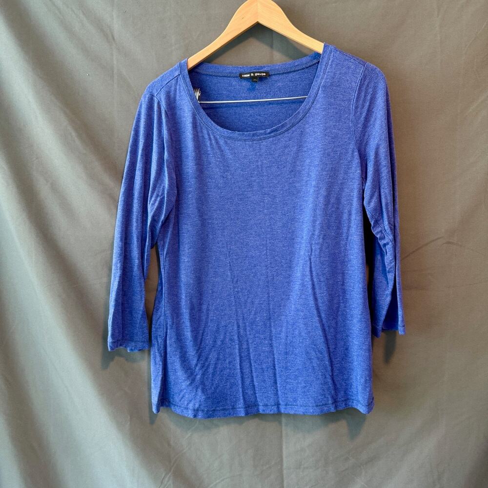 Cable & Gauge Women’s XL Blue Pullover 3/4 Sleeve Lightweight Knit Top